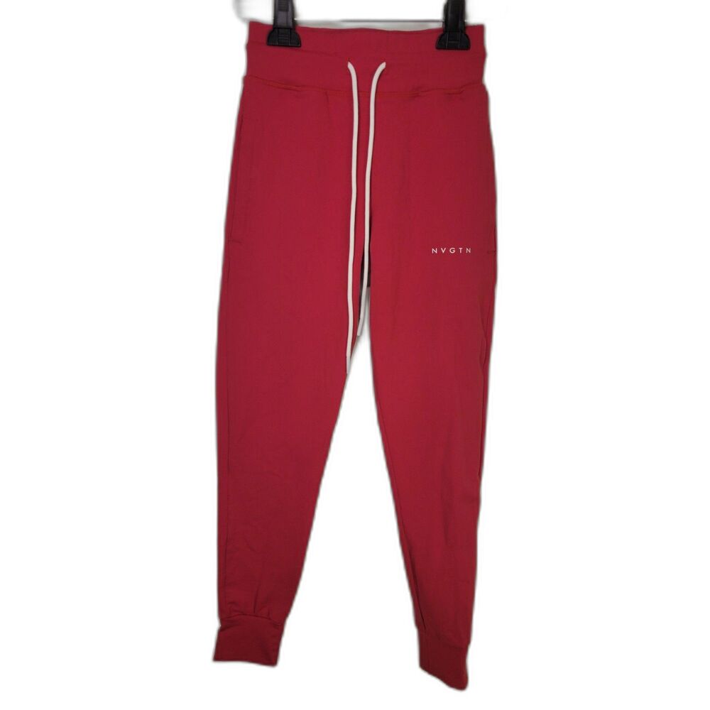 NVGTN Ruby Red Drawstring Tapered High Rise Joggers